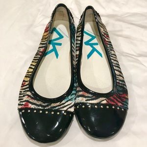 Anne Klein Studded Zebra Print Flats